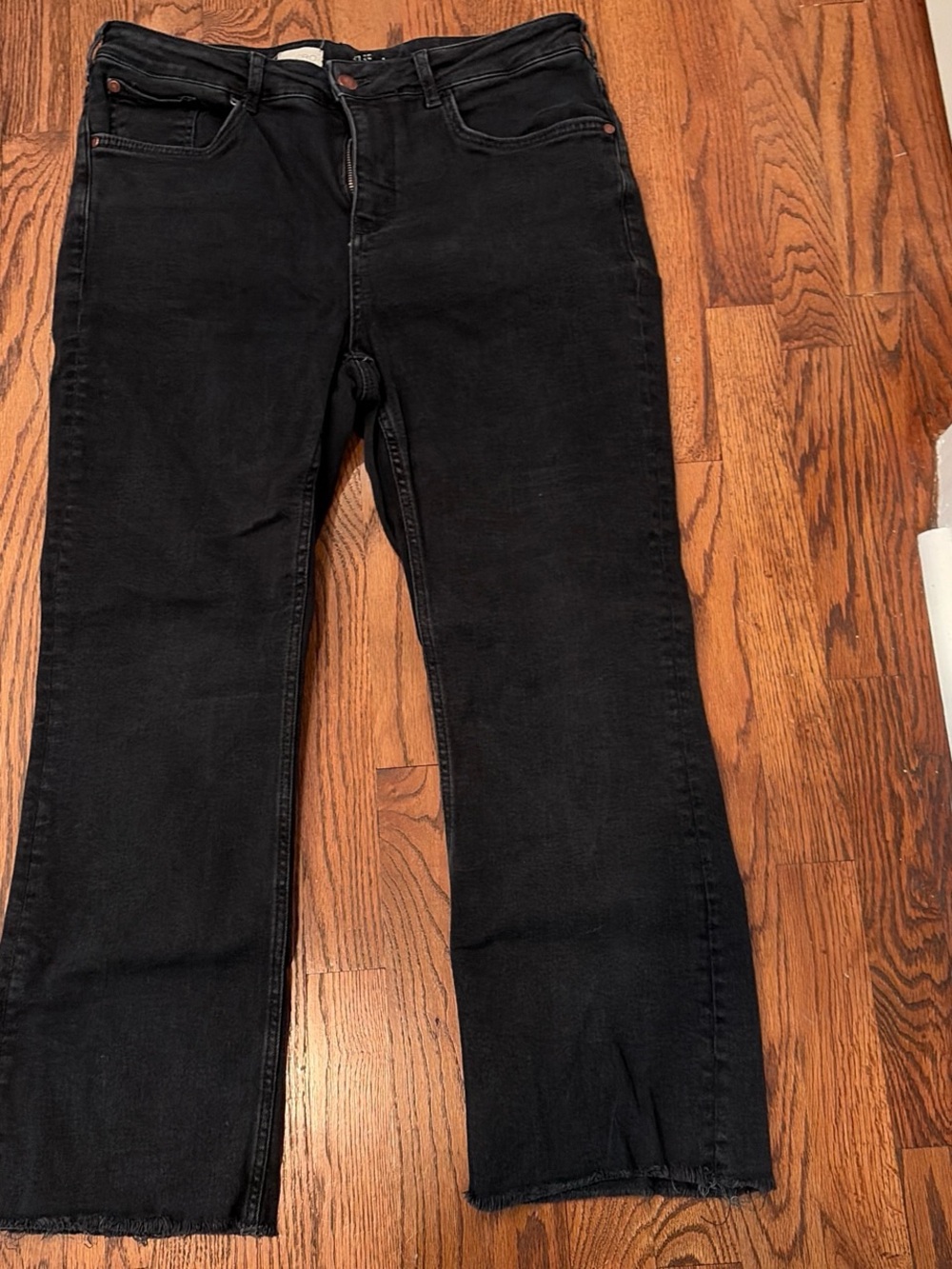 Pilcro Washed Black Straight-Leg Jeans